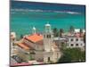 Town View and Church on Marie-Galante Island, Guadaloupe, Caribbean-Walter Bibikow-Mounted Photographic Print