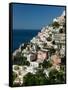 Town View from Amalfi Coast Road, Positano, Amalfi, Campania, Italy-Walter Bibikow-Framed Stretched Canvas