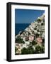 Town View from Amalfi Coast Road, Positano, Amalfi, Campania, Italy-Walter Bibikow-Framed Photographic Print