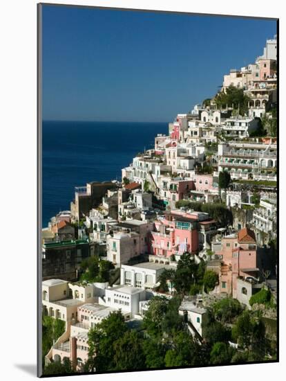 Town View from Amalfi Coast Road, Positano, Amalfi, Campania, Italy-Walter Bibikow-Mounted Photographic Print