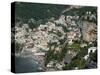 Town View from Amalfi Coast Road, Positano, Amalfi, Campania, Italy-Walter Bibikow-Stretched Canvas