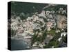 Town View from Amalfi Coast Road, Positano, Amalfi, Campania, Italy-Walter Bibikow-Stretched Canvas