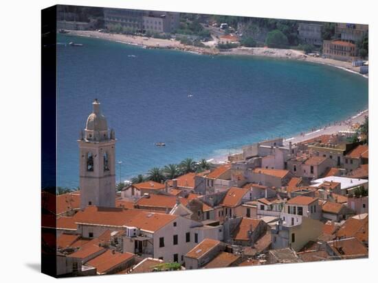 Town View from Castelo, Riviera Di Ponente, Noli, Liguria, Portofino, Italy-Walter Bibikow-Stretched Canvas