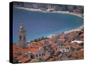 Town View from Castelo, Riviera Di Ponente, Noli, Liguria, Portofino, Italy-Walter Bibikow-Stretched Canvas