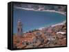 Town View from Castelo, Riviera Di Ponente, Noli, Liguria, Portofino, Italy-Walter Bibikow-Framed Stretched Canvas