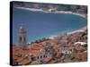 Town View from Castelo, Riviera Di Ponente, Noli, Liguria, Portofino, Italy-Walter Bibikow-Stretched Canvas