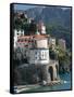 Town View from Coast Road, Amalfi, Campania, Italy-Walter Bibikow-Framed Stretched Canvas