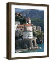 Town View from Coast Road, Amalfi, Campania, Italy-Walter Bibikow-Framed Photographic Print