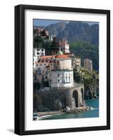 Town View from Coast Road, Amalfi, Campania, Italy-Walter Bibikow-Framed Photographic Print