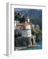 Town View from Coast Road, Amalfi, Campania, Italy-Walter Bibikow-Framed Photographic Print