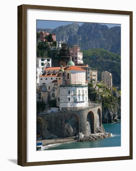 Town View from Coast Road, Amalfi, Campania, Italy-Walter Bibikow-Framed Photographic Print