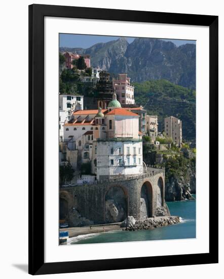 Town View from Coast Road, Amalfi, Campania, Italy-Walter Bibikow-Framed Photographic Print