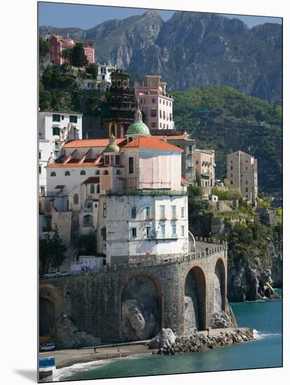 Town View from Coast Road, Amalfi, Campania, Italy-Walter Bibikow-Mounted Photographic Print