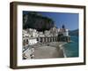 Town View from Coast Road, Amalfi, Campania, Italy-Walter Bibikow-Framed Premium Photographic Print