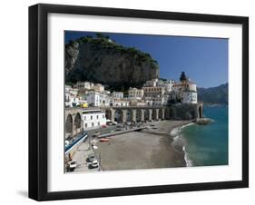 Town View from Coast Road, Amalfi, Campania, Italy-Walter Bibikow-Framed Premium Photographic Print