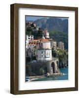 Town View from Coast Road, Amalfi, Campania, Italy-Walter Bibikow-Framed Photographic Print