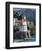 Town View from Coast Road, Amalfi, Campania, Italy-Walter Bibikow-Framed Photographic Print