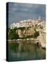 Town View from Punta San Francesco, Vieste, Promontorio del Gargano, Puglia, Italy-Walter Bibikow-Stretched Canvas