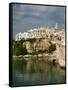 Town View from Punta San Francesco, Vieste, Promontorio del Gargano, Puglia, Italy-Walter Bibikow-Framed Stretched Canvas