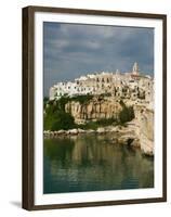 Town View from Punta San Francesco, Vieste, Promontorio del Gargano, Puglia, Italy-Walter Bibikow-Framed Premium Photographic Print