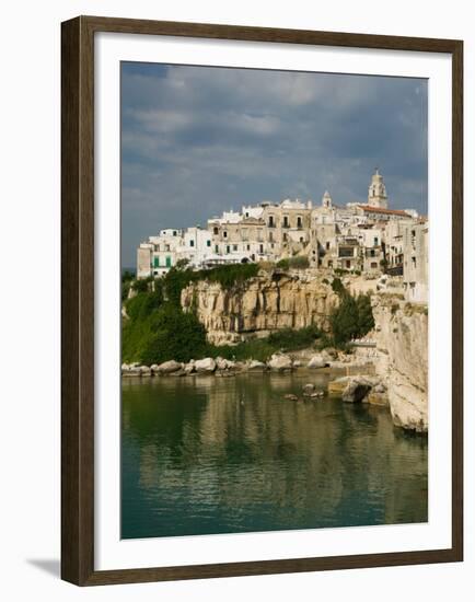Town View from Punta San Francesco, Vieste, Promontorio del Gargano, Puglia, Italy-Walter Bibikow-Framed Premium Photographic Print