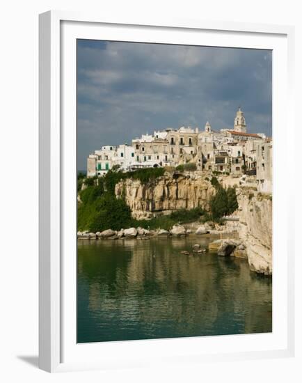 Town View from Punta San Francesco, Vieste, Promontorio del Gargano, Puglia, Italy-Walter Bibikow-Framed Premium Photographic Print