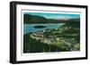 Town View of Cordova, Alaska - Cordova, AK-Lantern Press-Framed Art Print