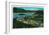 Town View of Cordova, Alaska - Cordova, AK-Lantern Press-Framed Art Print