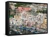 Town View of Corricella Port, Procida Corricella, Bay of Naples, Campania, Italy-Walter Bibikow-Framed Stretched Canvas