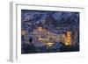 Town View of Gšreme at Night, Cappadocia, Anatolia, Turkey-Rainer Mirau-Framed Photographic Print