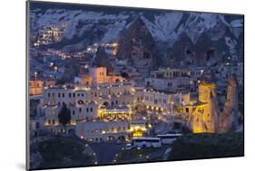 Town View of Gšreme at Night, Cappadocia, Anatolia, Turkey-Rainer Mirau-Mounted Photographic Print