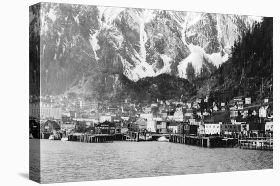 Town View of Juneau, Alaska Photograph - Juneau, AK-Lantern Press-Stretched Canvas