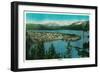 Town View of Seward, Alaska - Seward, AK-Lantern Press-Framed Art Print