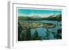 Town View of Seward, Alaska - Seward, AK-Lantern Press-Framed Art Print
