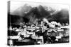 Town View of Sitka, Alaska with Pyramid Mountains Photograph - Sitka, AK-Lantern Press-Stretched Canvas