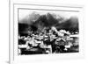 Town View of Sitka, Alaska with Pyramid Mountains Photograph - Sitka, AK-Lantern Press-Framed Premium Giclee Print