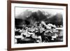 Town View of Sitka, Alaska with Pyramid Mountains Photograph - Sitka, AK-Lantern Press-Framed Premium Giclee Print