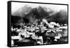 Town View of Sitka, Alaska with Pyramid Mountains Photograph - Sitka, AK-Lantern Press-Framed Stretched Canvas