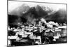 Town View of Sitka, Alaska with Pyramid Mountains Photograph - Sitka, AK-Lantern Press-Mounted Art Print