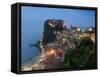 Town View with Castello Ruffo, Scilla, Calabria, Italy-Walter Bibikow-Framed Stretched Canvas