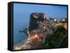 Town View with Castello Ruffo, Scilla, Calabria, Italy-Walter Bibikow-Framed Stretched Canvas