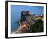 Town View with Castello Ruffo, Scilla, Calabria, Italy-Walter Bibikow-Framed Photographic Print