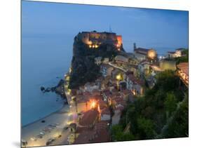 Town View with Castello Ruffo, Scilla, Calabria, Italy-Walter Bibikow-Mounted Photographic Print