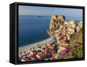 Town View With Castello Ruffo, Scilla, Calabria, Italy-Peter Adams-Framed Stretched Canvas