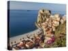 Town View With Castello Ruffo, Scilla, Calabria, Italy-Peter Adams-Stretched Canvas