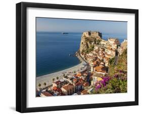 Town View With Castello Ruffo, Scilla, Calabria, Italy-Peter Adams-Framed Photographic Print