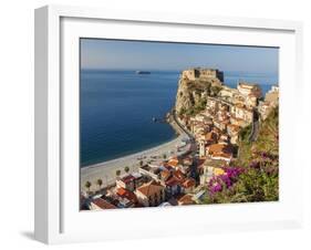 Town View With Castello Ruffo, Scilla, Calabria, Italy-Peter Adams-Framed Photographic Print