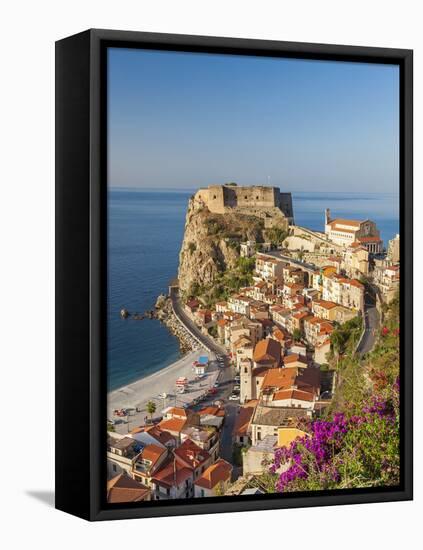 Town View With Castello Ruffo, Scilla, Calabria, Italy-Peter Adams-Framed Stretched Canvas