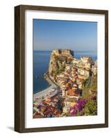 Town View With Castello Ruffo, Scilla, Calabria, Italy-Peter Adams-Framed Photographic Print