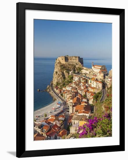 Town View With Castello Ruffo, Scilla, Calabria, Italy-Peter Adams-Framed Photographic Print